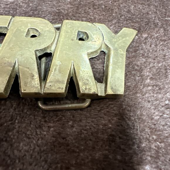 Vintage 1978 Baron Buckle Solid Brass Jerry Belt Buckle 4310 BBB 4.5”x2” - Picture 5 of 8